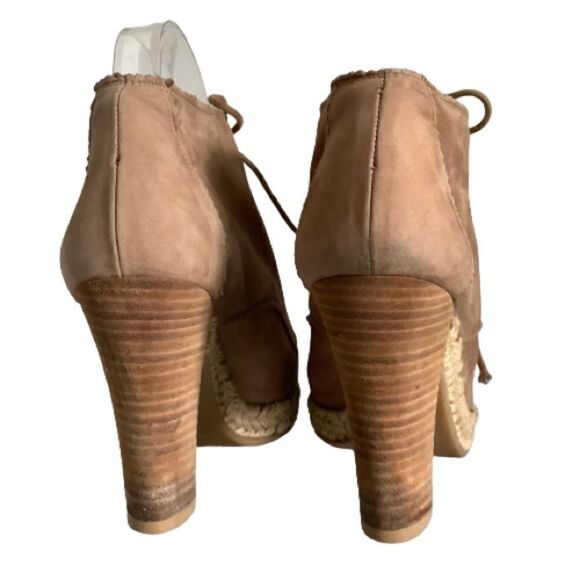 STUART WEITZMAN SUEDE LACE UP PEEP TOE HEELED SHOES/BOOTIES SIZE 38.5 - Picture 5 of 13